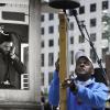 Ten-time Bell Ringing Champion Carl Payne, on the left in 1981 and on the right in 2013 at the Cable Car Bell Ringing Contest.