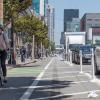 Protected bike lane on Howard near 8th St.(2018)