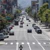 A view of Howard Street at 4th Street w/ vehicles heading westward