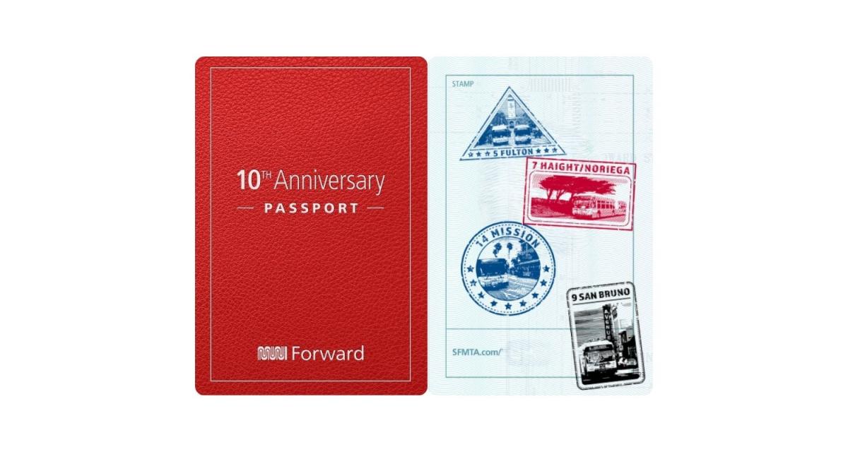 Image of the Muni Forward Passport with Stamps