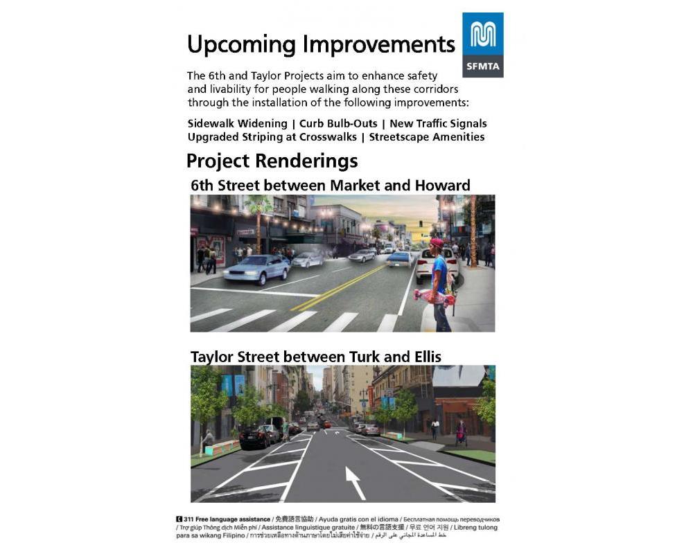 Construction coming soon poster for 6th and Taylor Street