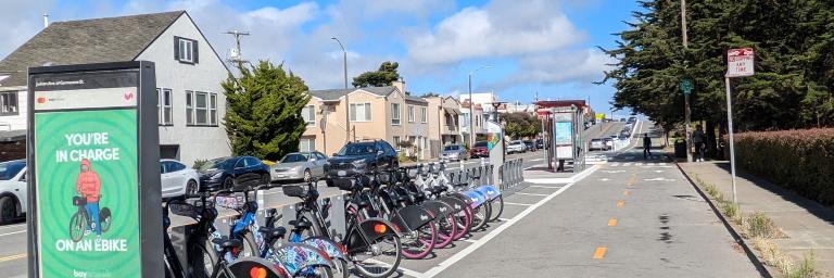 New bikeshare station and transit stop on Judson Avenue.