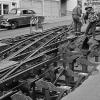 Kids amid construction at Hyde and Jackson in 1957 during reconfiguration of the now-defunct Washington Jackson cable line.